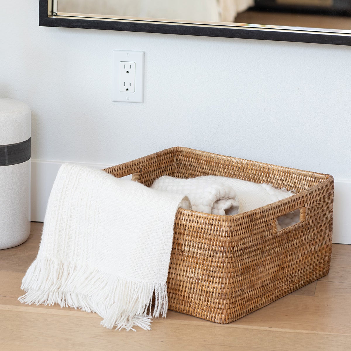 Artifacts Trading Company Rattan Square Basket Honey Brown